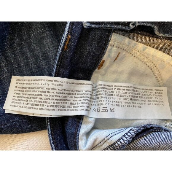 Abercrombie & Fitch Womens 25/0 Low Rise Ankle Jeans Dark Blue Denim Frayed Hem - Picture 5 of 8